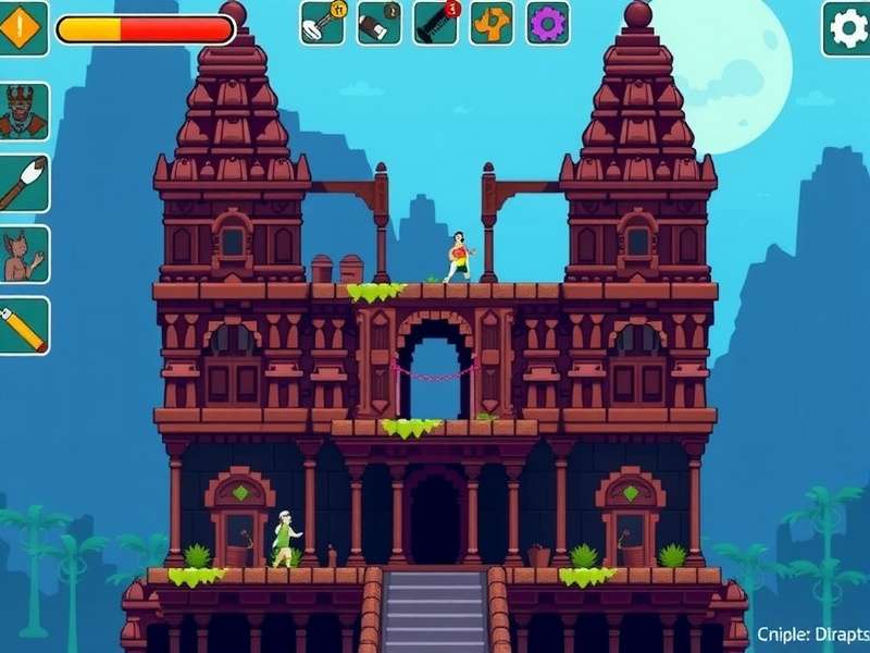 Indian Gamers Playing Pixel Temple Journey